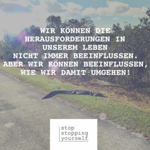 Wir können die Herausforderungen in unserem Leben nicht immer beeinflussen, aber wir können beeinflussen, wie wir damit umgehen!